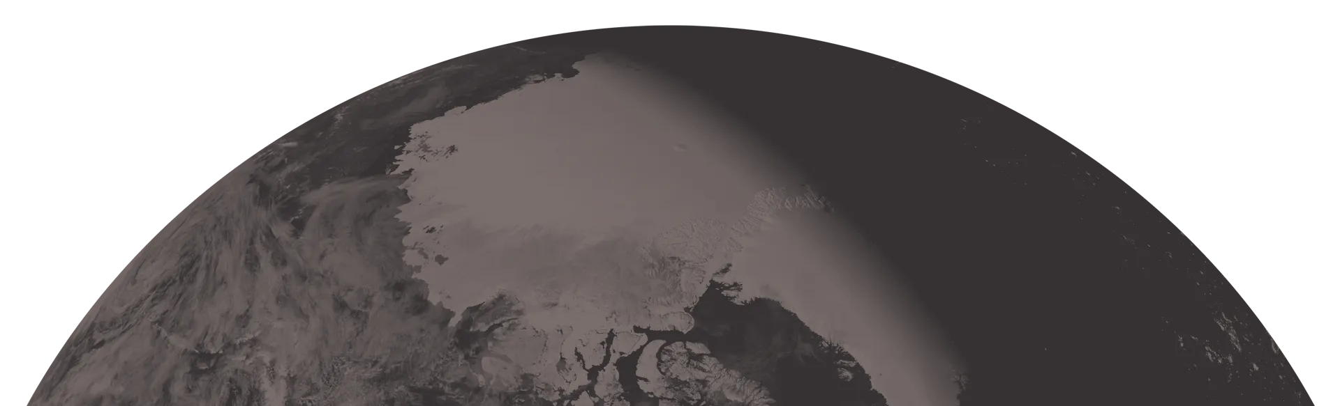 A third of the earth shown with a sepia filter overlay